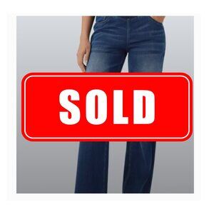 Halara Flex™ Crossover High-Waisted Straight Leg Jeans – Estate Blue M